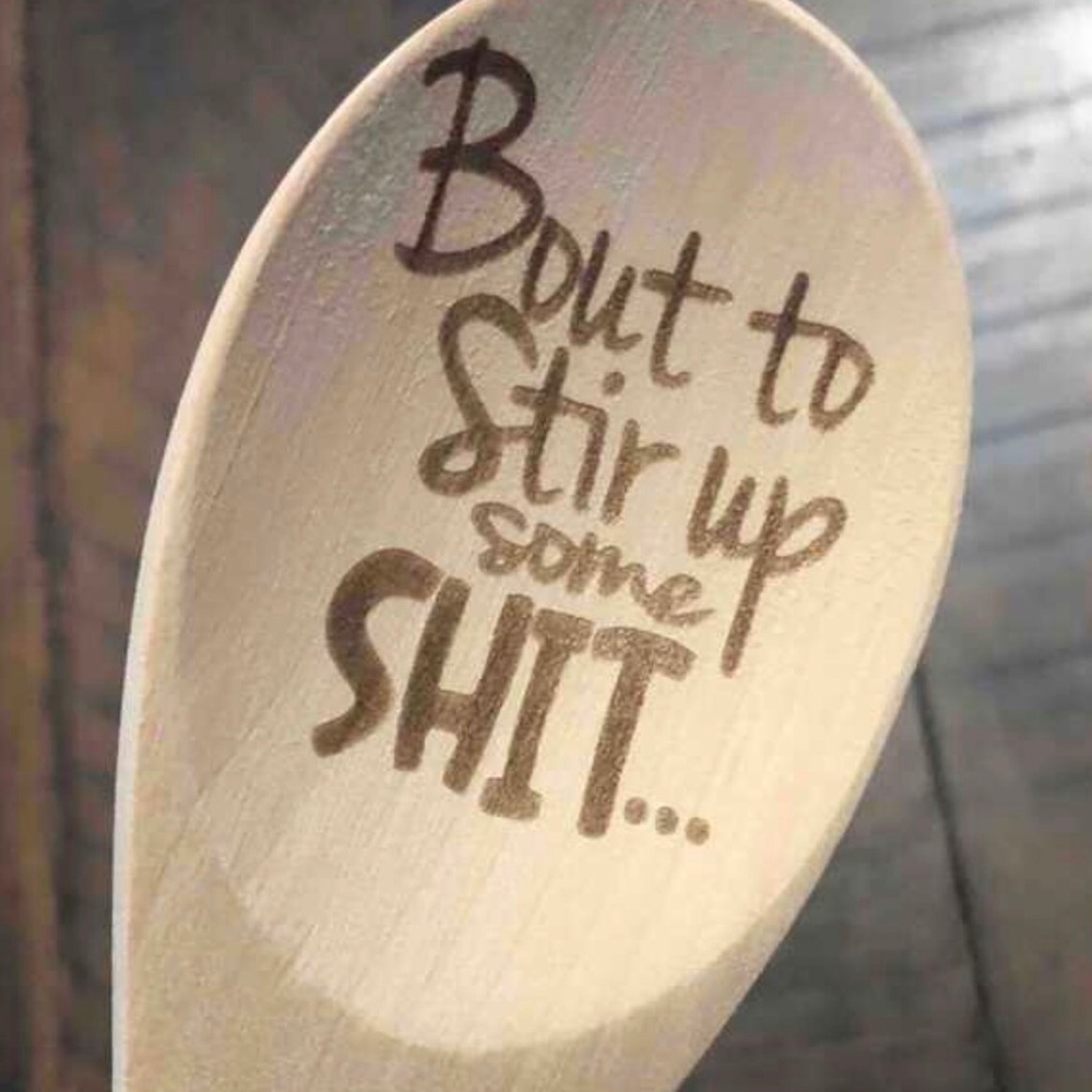 Wooden Spoon with Engraving. Comes as a 2 pk . New